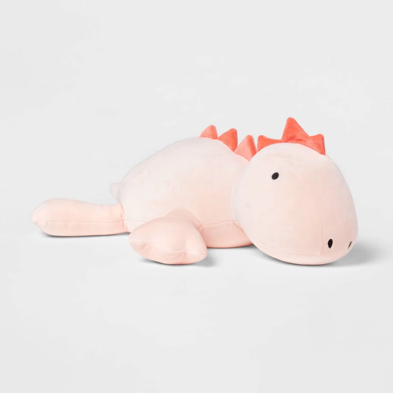 Image for Dinosaur Weighted Plush Kids' Throw Pillow Pink - Pillowfort™